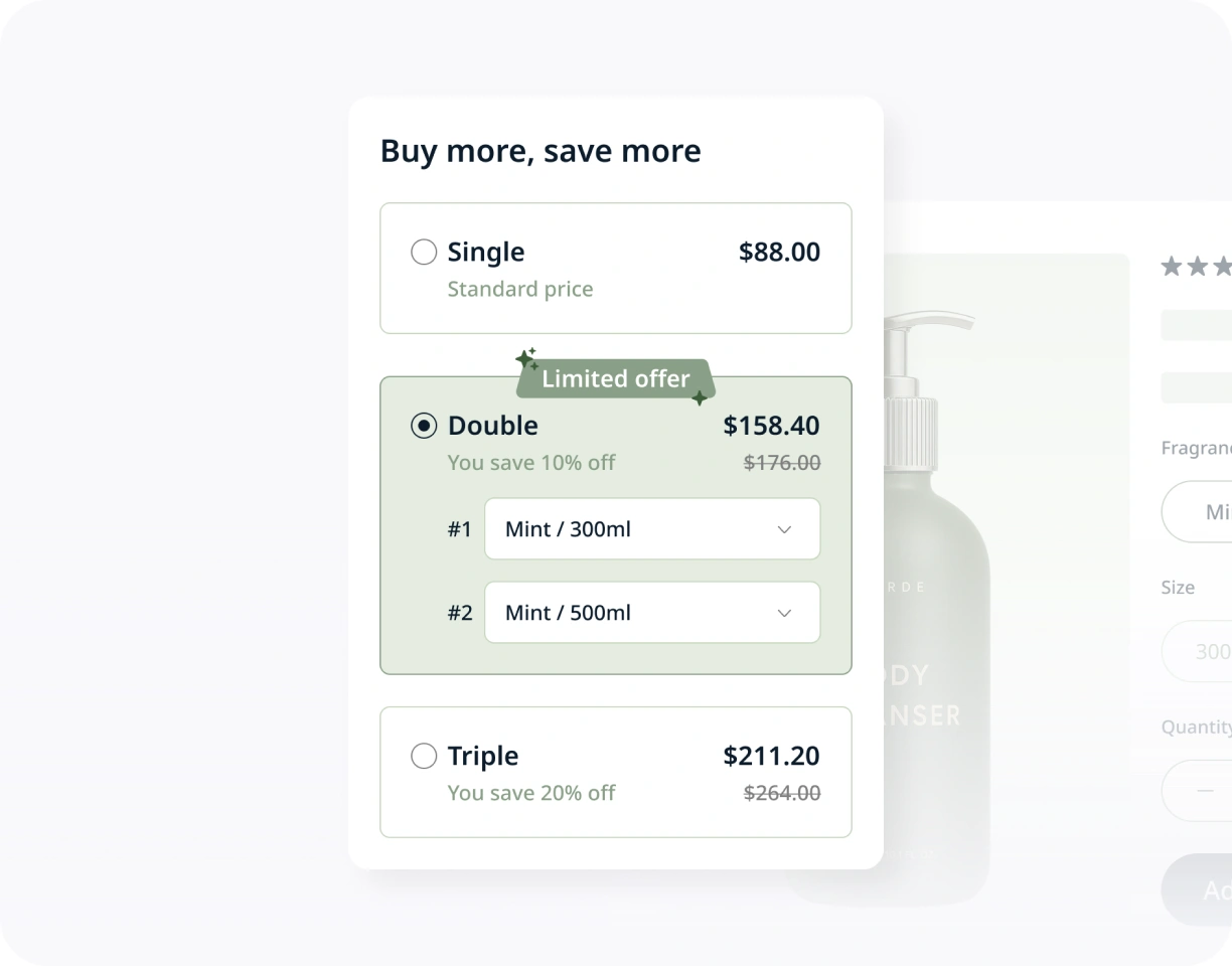 Tiered discounts for larger purchases