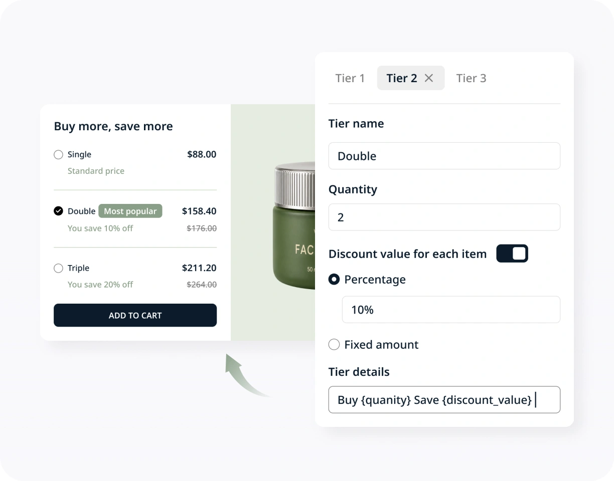 Create flexible quantity discount tiers